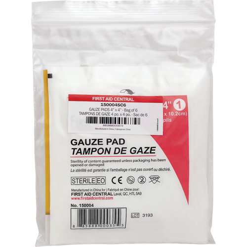 Recharge de gaze SmartCompliance, Tampon, 4" lo x 4" la, St&eacute;rile, Dispositif m&eacute;dical Classe 1 Toolneeds Inc.