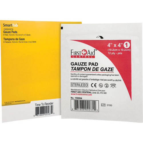 Recharge de gaze SmartCompliance, Tampon, 4" lo x 4" la, St&eacute;rile, Dispositif m&eacute;dical Classe 1 Toolneeds Inc.