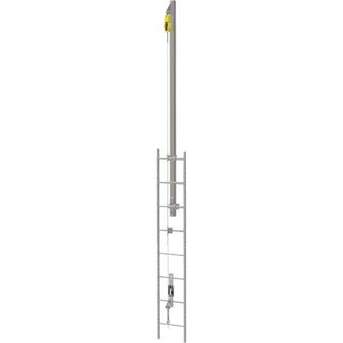 Ensemble de c&acirc;bles de s&eacute;curit&eacute; pour &eacute;chelle verticale Latchways avec avec potence de rallonge pour &eacute;chelle verticale SRL, Acier inoxydable Toolneeds Inc.