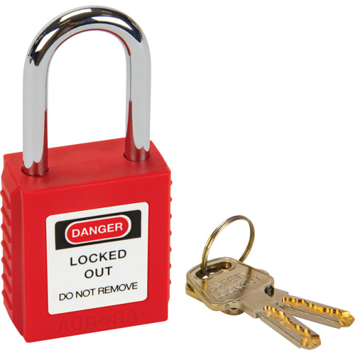 Lock for Lockouts, Safety Padlock, Keyed Different, Thermoplastic, 1-1/2" Width Toolneeds Inc.