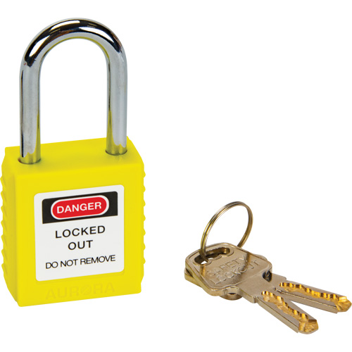 Verrouillage pour les consignations, Cadenas de s&eacute;curit&eacute;, Cl&eacute;s diff&eacute;rentes, Thermoplastique, Largeur de 1-1/2" Toolneeds Inc.