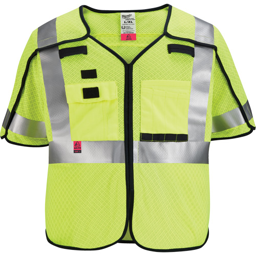 Gilet de s&eacute;curit&eacute; &agrave; maille d&eacute;tachable, Noir/Jaune lime haute visibilit&eacute;, Moyen/Petit Toolneeds Inc.