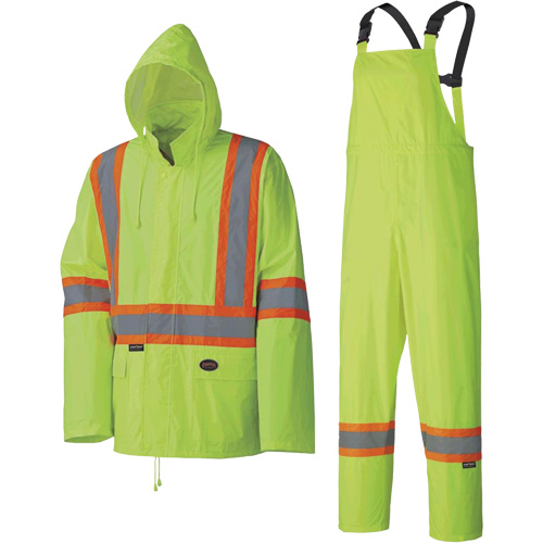 5599 Combinaison de pluie imperm&eacute;able et l&eacute;g&egrave;re, Polyester/PVC, T-petit, Jaune lime haute visibilit&eacute; Toolneeds Inc.