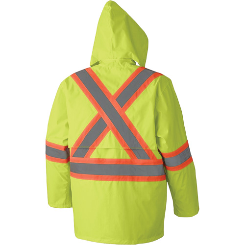 5609 210D Waterproof Rain Suit, Polyester/PVC, X-Small, High Visibility Lime-Yellow Toolneeds Inc.
