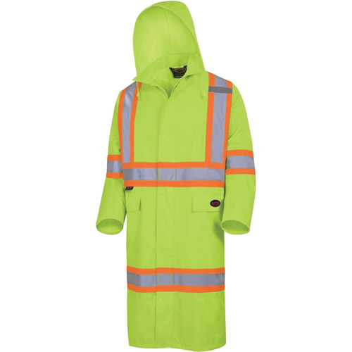 5631 Manteau long imperm&eacute;able The Rock 300D, Polyester, Petit, Jaune lime haute visibilit&eacute; Toolneeds Inc.