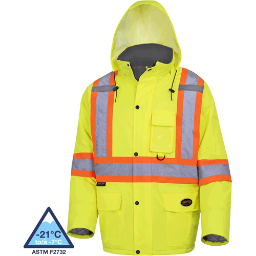 5031 Manteau de s&eacute;curit&eacute; matelass&eacute; imperm&eacute;able, Jaune lime haute visibilit&eacute;, Petit Toolneeds Inc.