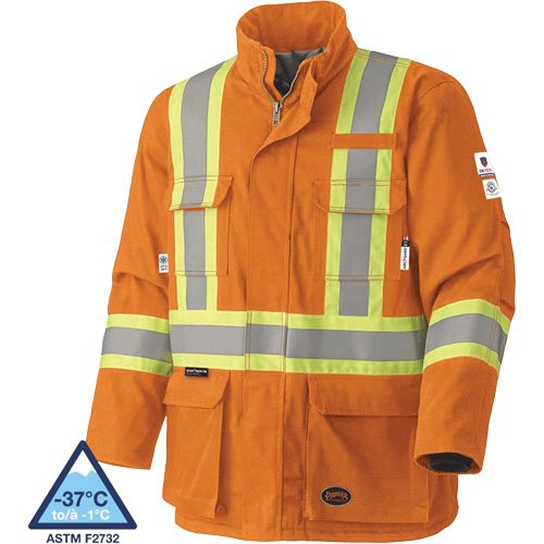 5533 Flame-Resistant Safety Parka, Small, High Visibility Orange, 58 cal/cm² Toolneeds Inc.