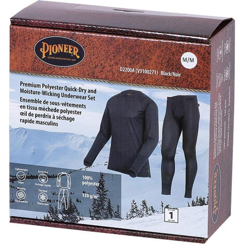 D2200A Premium Quick-Dry & Moisture-Wicking Underwear Set, Men's, X-Small, Black Toolneeds Inc.