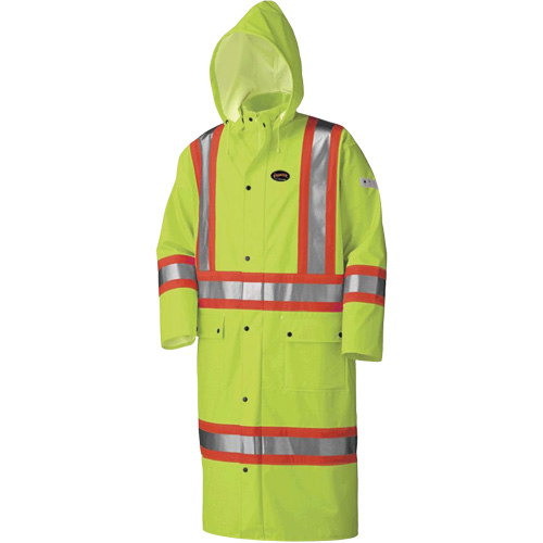 5897 Flame Resistant Waterproof Long Coat, Large, High Visibility Lime-Yellow Toolneeds Inc.