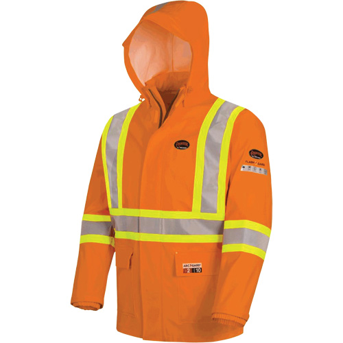 5880 Manteau de pluie ignifuge et protection contre les &eacute;clats d'arc &eacute;lectrique, T-petit, Orange haute visibilit&eacute;, 10 cal/cm² Toolneeds Inc.