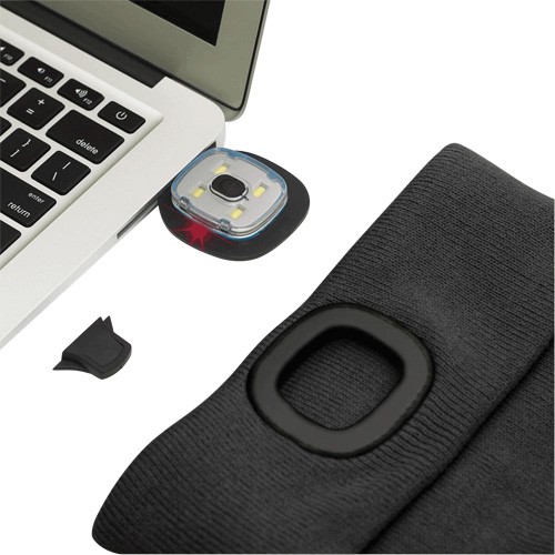 5678 Tuque en tricot avec lampe frontale &agrave; DEL, Doublure en Molleton, Taille unique, Noir Toolneeds Inc.