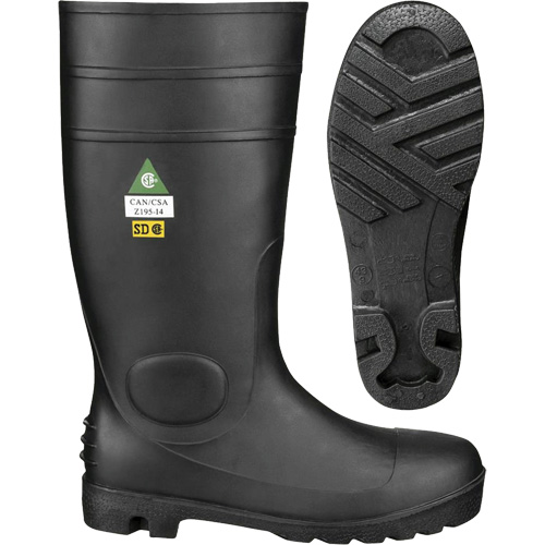 1022 Safety Boots, PVC, Steel Toe, Size 10, Puncture Resistant Sole Toolneeds Inc.