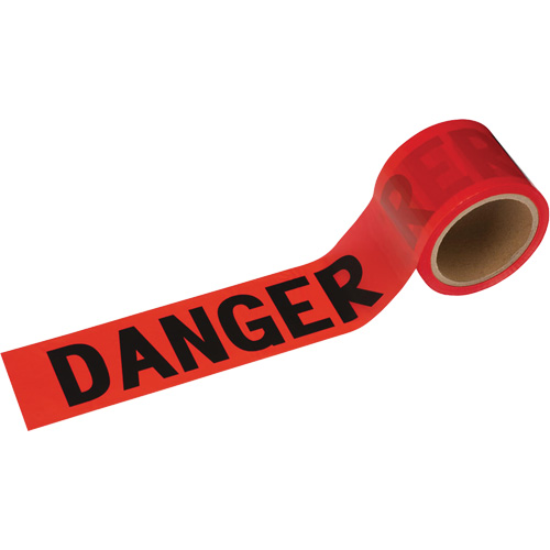 388 Danger Tape, Bilingual, 3" W x 200' L, 1.5 mils, Black on Red Toolneeds Inc.