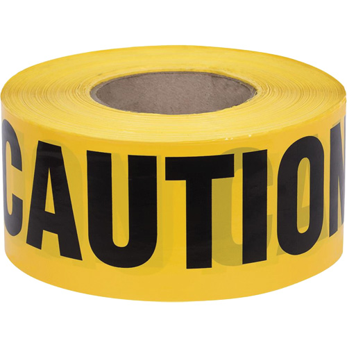 387 Caution Tape, English, 3" W x 1000' L, 1.5 mils, Black on Yellow Toolneeds Inc.