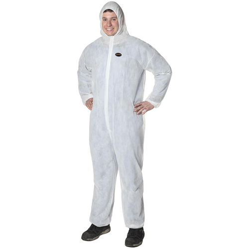 2035 Disposable Coveralls, Small, White, Polypropylene Toolneeds Inc.