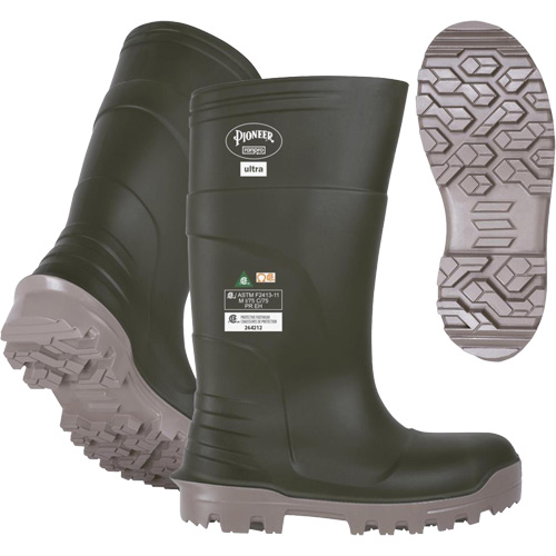 B105FUL.GR Pioneer Ultra Boots, Polyurethane, Steel/Composite Toe, Size 6, Puncture Resistant Sole Toolneeds Inc.