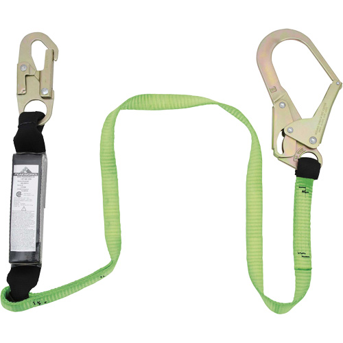 SA-5402-4 Shock Absorbing Lanyard, 4', Rebar Hook Center, Snap Hook Leg Ends, Polyester Toolneeds Inc.