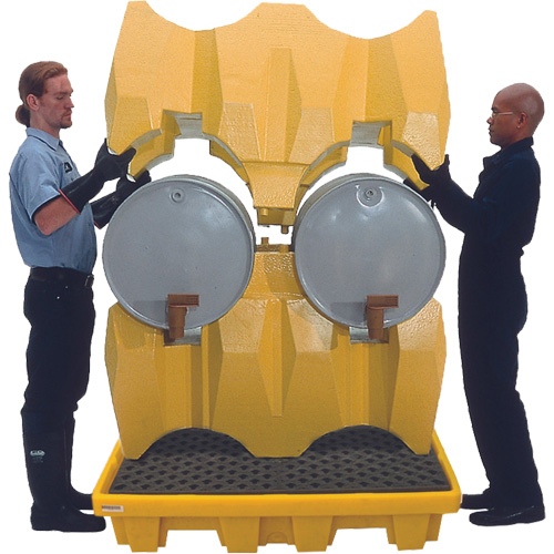 Syst&egrave;me de confinement Ultra-Drum avec drain pour 4 barils, 53" lo x 53" la x 77,8" ha, 3000 gal. US Capacit&eacute; Toolneeds Inc.