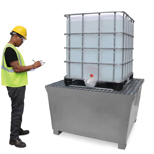 Ultra-IBC Spill Pallet en acier, Capacit&eacute; de d&eacute;versement 370 gal. US, 57,6" x 34,7" x 56,9" Toolneeds Inc.