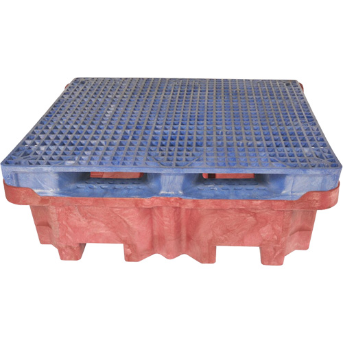 4-Drum Ultra-Spill King&reg; Flat Deck Spill Pallet, 85 US gal. Spill Capacity, 51" x 51" x 17.5" Toolneeds Inc.