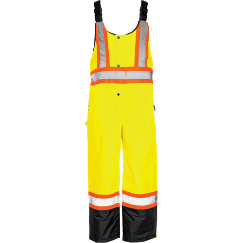 TO1 Winter Traffic Overalls, Polyester, Small, Black/High Visibility Lime-Yellow Toolneeds Inc.