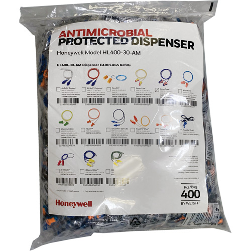Recharge de bouchons doreille LT-30 pour le distributeur HL400, Vrac - Sac en poly, Avec cordon Toolneeds Inc.