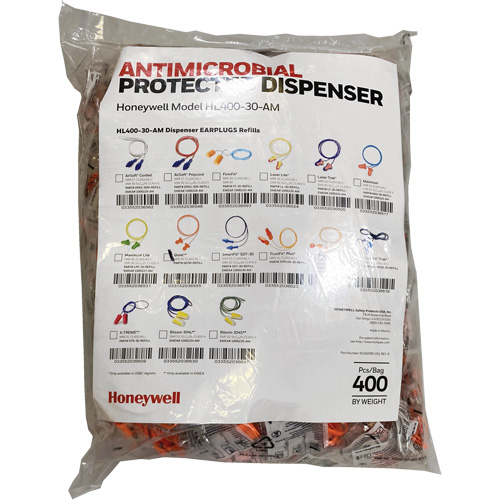 Recharge de bouchons doreille QD30 pour le distributeur HL400, Vrac - Sac en poly, Avec cordon Toolneeds Inc.