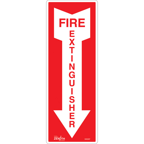 Enseigne Fire Extinguisher, 5" x 14", Vinyle, Anglais avec pictogramme Toolneeds Inc.