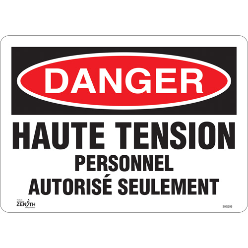 "Haute tension" Sign, 10" x 14", Vinyl, French Toolneeds Inc.