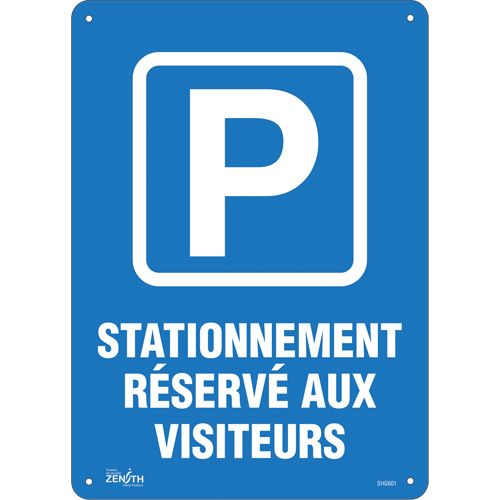 Enseigne  Stationnement r&eacute;serv&eacute; aux visiteurs , 10" x 14", Plastique, Français avec pictogramme Toolneeds Inc.