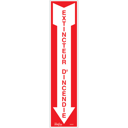 "Extincteur d'incendie" Sign, 4" x 18", Vinyl, French with Pictogram Toolneeds Inc.