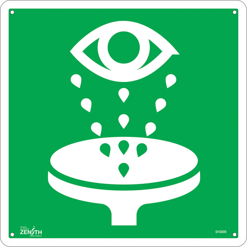 Enseigne de s&eacute;curit&eacute; conforme &agrave; la CSA - Eye Wash, 12" x 12", Aluminium, Pictogramme Toolneeds Inc.