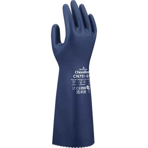 CN751 Chemical-Resistant Gloves, Size Small/7, 15" L, Nitrile, 18-mil Toolneeds Inc.