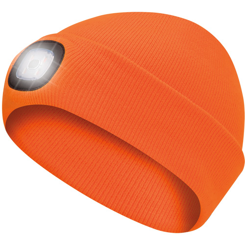 5675 Tuque en tricot avec lampe frontale &agrave; DEL, Doublure en Molleton, Taille unique, Orange haute visibilit&eacute; Toolneeds Inc.