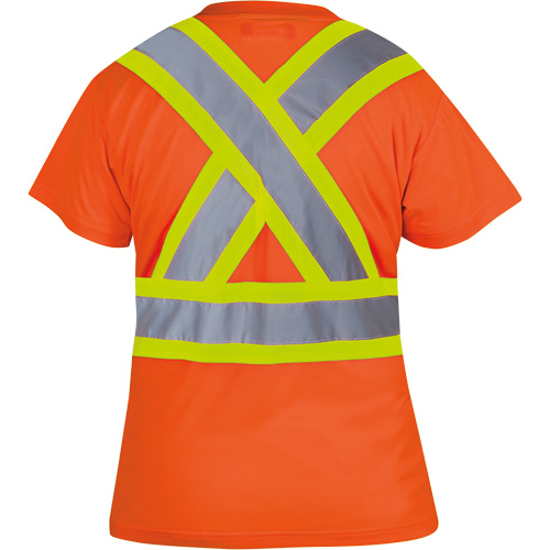 6948 Women's Bird's-Eye Safety T-Shirt, Polyester, X-Small, High Visibility Orange Toolneeds Inc.