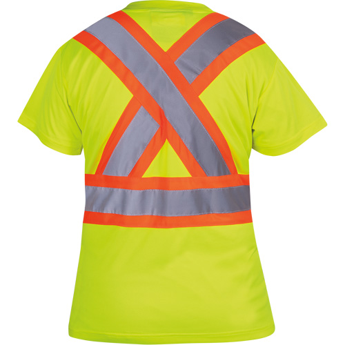 6949 Women's Bird's-Eye Safety T-Shirt, Polyester, X-Small, High Visibility Lime-Yellow Toolneeds Inc.