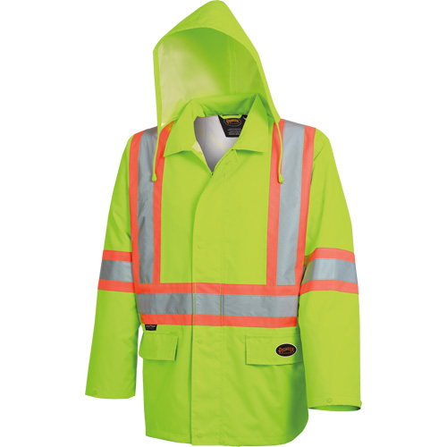 5628 The Rock  Waterproof Safety Jacket, Polyester/Polyurethane, High Visibility Lime-Yellow, Small Toolneeds Inc.