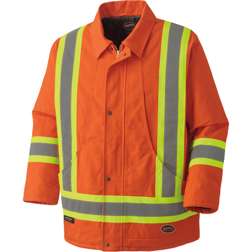 5537A Quilted Duck Safety Parka, High Visibility Orange, Small Toolneeds Inc.