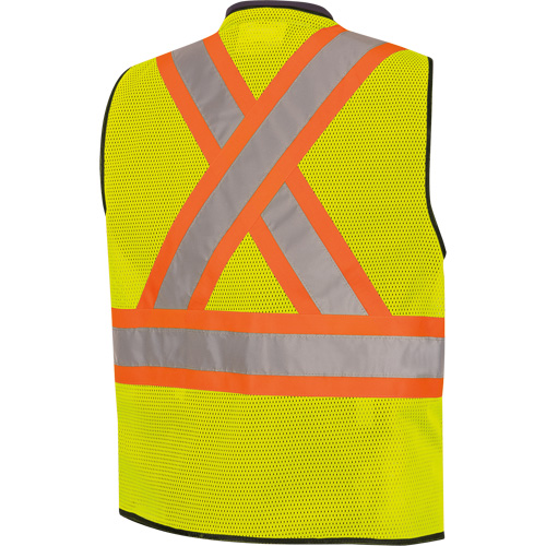 6895 High-Visibility Zip Front Bi-Colour Safety Vest, Black/High Visibility Lime-Yellow, 2X-Large/3X-Large, Polyester Toolneeds Inc.
