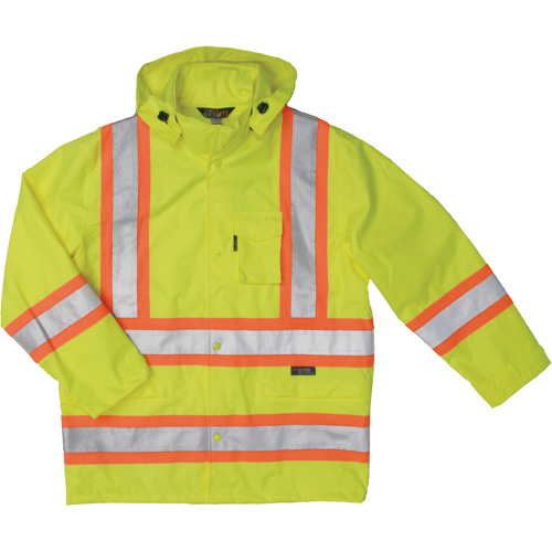 Ripstop Safety Rain Jacket, Polyester, X-Small, High Visibility Lime-Yellow Toolneeds Inc.