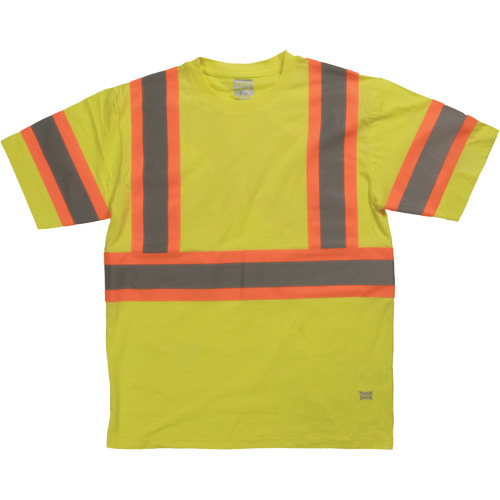 Chemise de s&eacute;curit&eacute; &agrave; manches courtes, Coton, T-petit, Jaune lime haute visibilit&eacute; Toolneeds Inc.