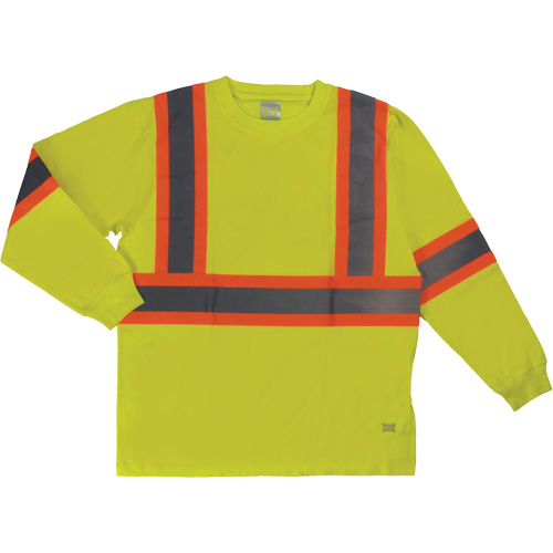 Long Sleeve Safety T-Shirt, Cotton, X-Small, High Visibility Lime-Yellow Toolneeds Inc.
