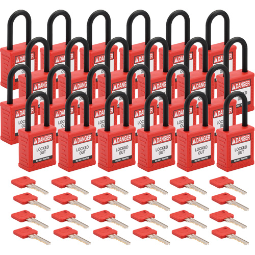 Standard Lockout Padlock, Safety Padlock, Keyed Different, Nylon, 1-1/2" Width Toolneeds Inc.