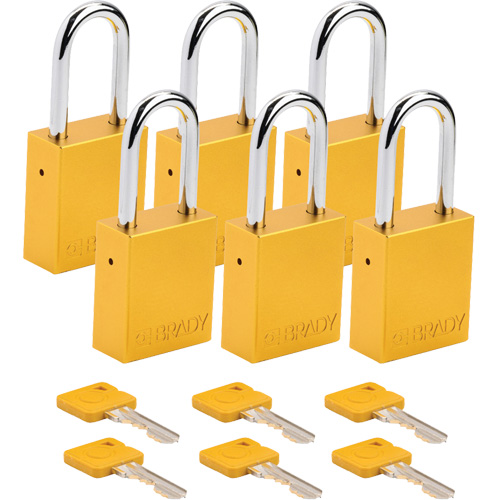 Lockout Padlock, Safety Padlock, Keyed Alike, Aluminum, 1-1/2" Width Toolneeds Inc.