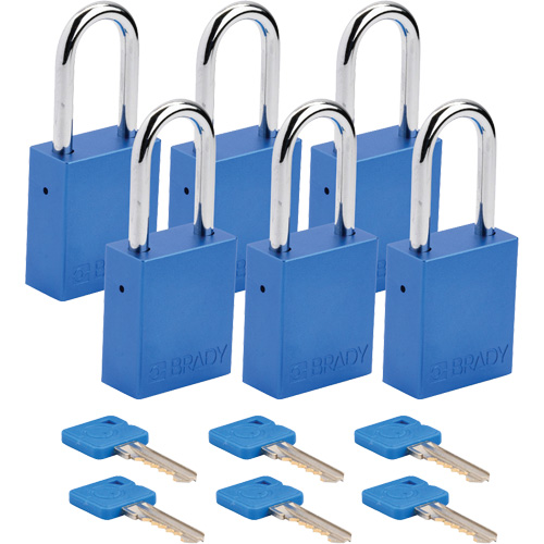 Lockout Padlock, Safety Padlock, Keyed Different, Aluminum, 1-1/2" Width Toolneeds Inc.