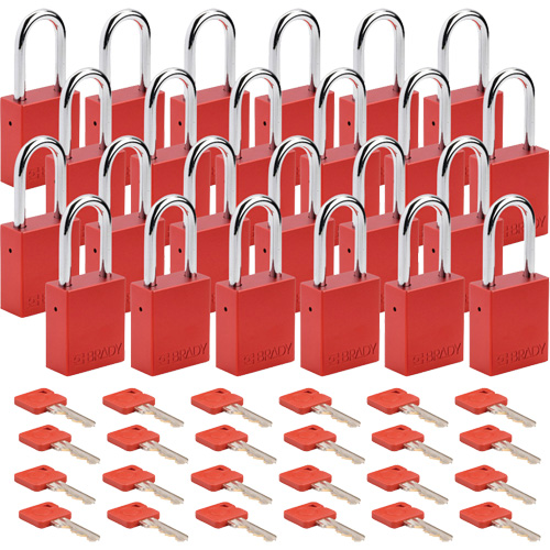 Lockout Padlock, Safety Padlock, Keyed Alike, Aluminum, 1-1/2" Width Toolneeds Inc.