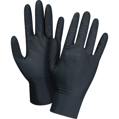 Gants d'examen de poids lourd &agrave; prise tactile, Petit, Nitrile, 8 mils, Sans poudre, Noir Toolneeds Inc.