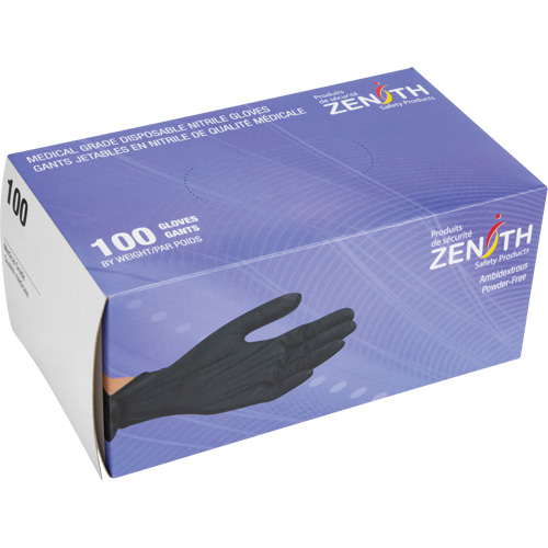 Gants d'examen de poids lourd &agrave; prise tactile, Petit, Nitrile, 8 mils, Sans poudre, Noir Toolneeds Inc.