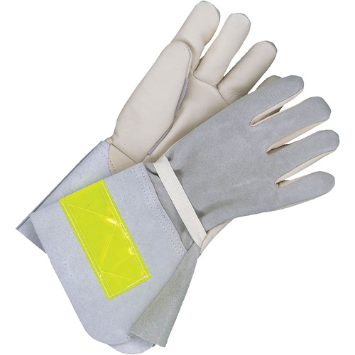 Lined Utility Gloves with 5" Cuff, Grain Cowhide, Size 10 Toolneeds Inc.