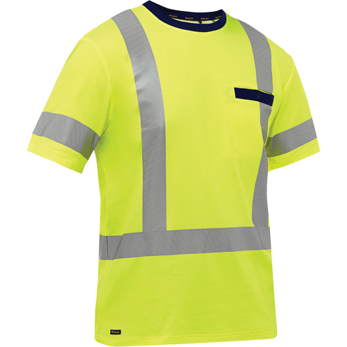 Bisley&reg; X-Back Short Sleeve Shirt, Poly-Cotton, Small, High Visibility Lime-Yellow Toolneeds Inc.